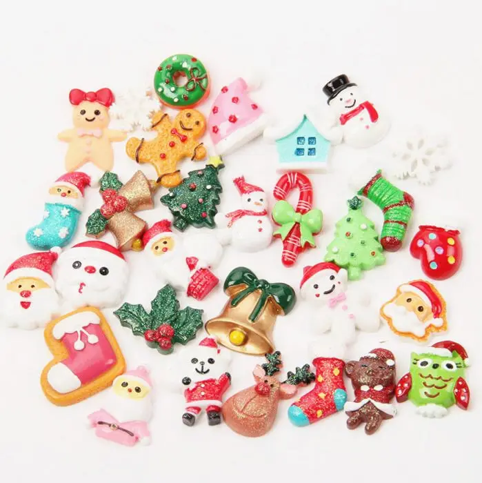 DIY Resin Accessories For Christmas Snowman Santa Claus Charm DIY Crafts Ornaments Toys