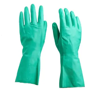 Groene Lange Nitril Handschoenen 12 Inch Zuurbestendig