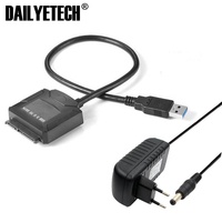 Cable USB 3.0 a SATA para Disco Duro HDD de 3.5 Pulgadas y SSD de 2.5 Pulgadas con Adaptador de Corriente CA/CC de 12V 2A