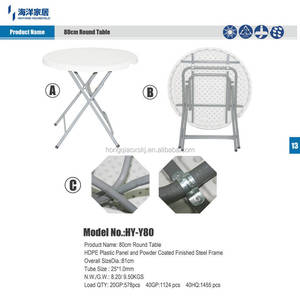 Mesas de comedor plegables redondas de 80cm y silla, mesa de centro interior para exteriores, mesa de cóctel - Product Image 3
