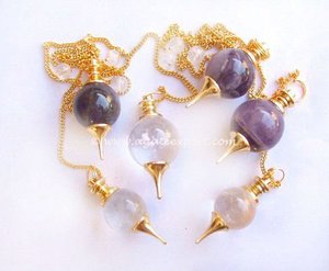 Péndulos dorados con piedra de mezcla - Product Image 1