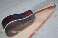 Weifang Rebon 6 String 41 Inch All Solid Acoustic Guitar with Abalone Inlay and Ebony Fretboard