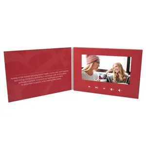 de invitación muestra gratis de cartón de papel fino lcd folleto Navidad selfmedia de vídeo tarjeta de felicitación