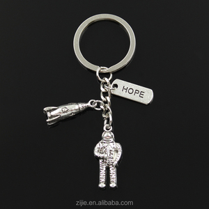 Clé Chaîne Porte-clés Bijoux Argent LA NASA univers astronaute fusée vaisseau spatial vivre votre rêve espoir croient Pendentif - Product Image 2