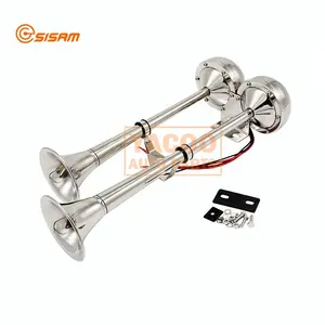 Sisam 12v double ship trumpets stainless ship electric marine boat electronic horn cn zhe universal 12 months