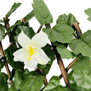 White Flower Instant Privacy UV Stable Outdoor Eco-Friendly Expandable Willow Plastic Artificial Green Ivy <strong>Leaf</strong> Fence <strong>Screen</strong> - Product Image 3