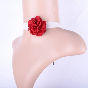 Nueva joyería Nupcial collar corto rosa roja flor lace choker collar - Product Image 2