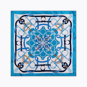 Sciarpa in vero raso di seta su misura per hostess aerea grande sciarpa Hijab di seta - Product Image 5