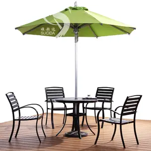 Parapluie en aluminium brossé, 8 plis, pôle central, de haute qualité, pour jardin et plage, offre spéciale