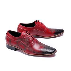 NA087 Chaussures de créateur en cuir pour hommes, chaussures de marque de luxe pour robe de mariée, chaussures de mode pour hommes d'honneur, <span class=keywords><strong>rouge</strong></span>, noir - Product Image 6