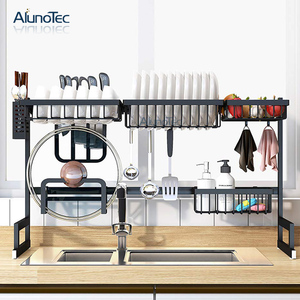 Cuisine Gain de place Porte-ustensiles <span class=keywords><strong>Étagère</strong></span> D'épicerie Plat Séchage Grille <span class=keywords><strong>Sur</strong></span> Évier - Product Image 3