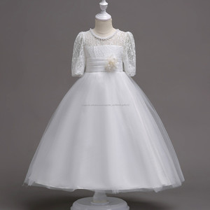 Vestido blanco de boda <span class=keywords><strong>Esmoquin</strong></span> de fiesta de la primera comunión Ropa de niña de 4 a 15 años - Product Image 1