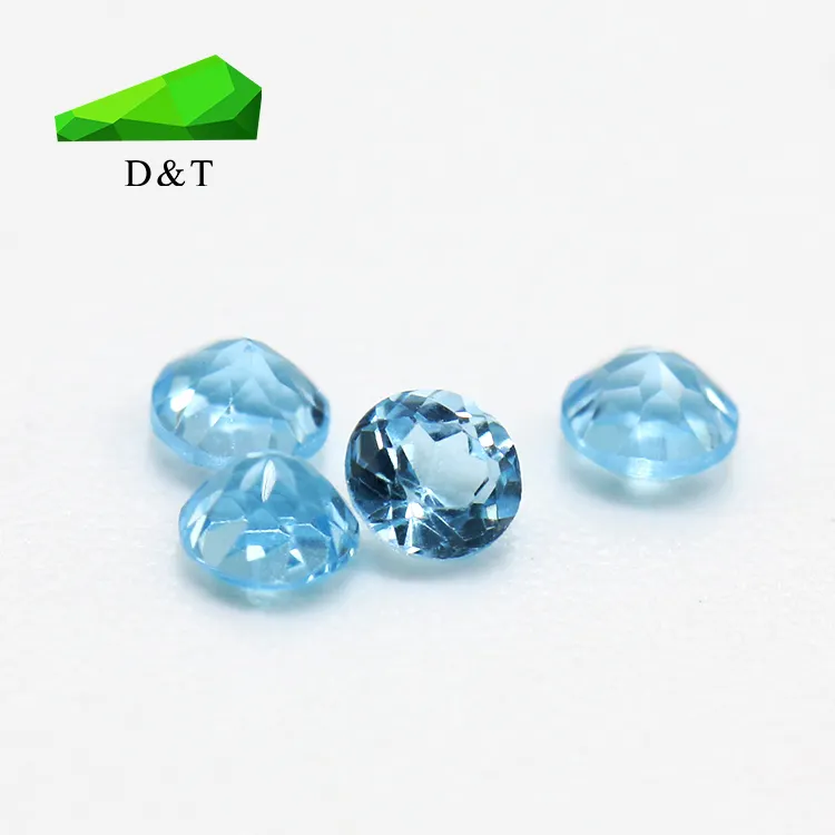 Reasonable price loose natural topaz round cut 2.5mm sky blue topaz brazil for fashionable jewelry
