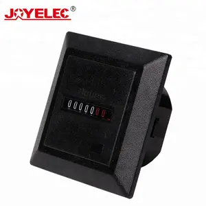 HM-1 7 Digital AC110V AC220V DC24 50Hz Square Non-resettable Quartz Sealed Hour Meter Timer Counter Digital Black Counters