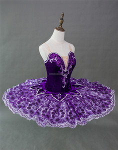 Su misura Per Bambini Delle Ragazze del Velluto di <span class=keywords><strong>Ballo</strong></span> di Usura di Prestazione Costumi Viola <span class=keywords><strong>Tutu</strong></span> di Balletto - Product Image 2