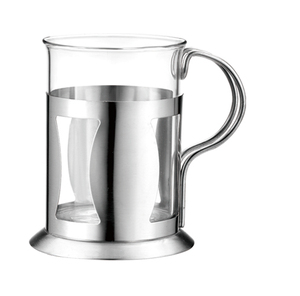 Presse à café française en acier inoxydable avec support pour carafe, théière à piston, en vente - Product Image 2