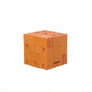 Обучающая игрушка на заказ, креативный Деревянный Мини-пазл «сделай сам», маленький деревянный кубик-робот cubebot