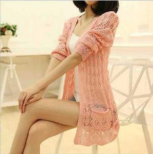 Nuovo Cardigan Estivo da <span class=keywords><strong>Donna</strong></span> in Maglia, Nuova Blusa Lunga da <span class=keywords><strong>Donna</strong></span>, Maglione da <span class=keywords><strong>Donna</strong></span> - Product Image 1