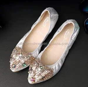 Hot sales luxury rhinestone ornament women bridal shoes