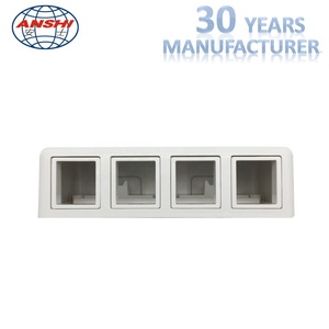 ANSHI <span class=keywords><strong>4</strong></span> ports <span class=keywords><strong>RJ45</strong></span> UTP Prise trapézoïdale CAT5E CAT6 Boîte <span class=keywords><strong>de</strong></span> montage en surface blanche pour les télécommunications - Product Image 3