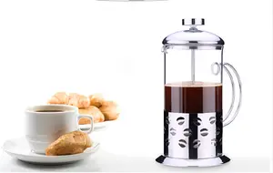 KC-09666 12oz Stainless Steel French Press Coffee Maker, Great for Brewing Coffee and Tea, 3 cup, Nickel