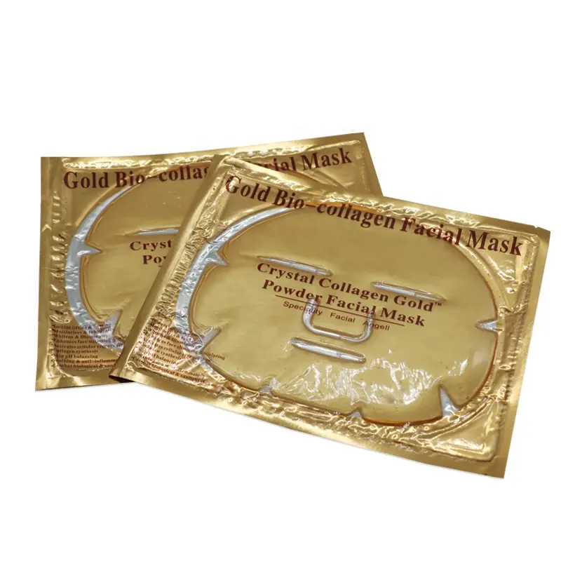 Máscara facial de cristal de bicolágeno, fonte de fábrica, ouro 24k, nutritiva