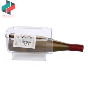 ZNF00008 Clear Beer Wine Bottle Storage Rack Freestanding impilabile in <span class=keywords><strong>plastica</strong></span> per frigo da cucina - Product Image 2