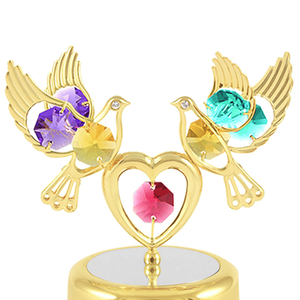 คริสตัลหรูหราชุบทองศิลปะพื้นบ้านยุโรปรักนกพิราบแกะสลักด้วยคริสตัลวาเลนไทน์/ของขวัญแต่งงานสำหรับเธอ - Product Image 3