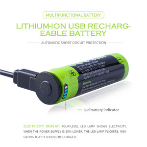 Lithium Ion battery 18650 micro USB Battery <strong>3</strong>,7 V 3500 mAh rechargeable battery - Product Image 3
