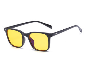 Carré objectif clair et jaune lentille deux options mince en métal anti-rayonnement anti rayonnement lunettes lunettes - Product Image 3