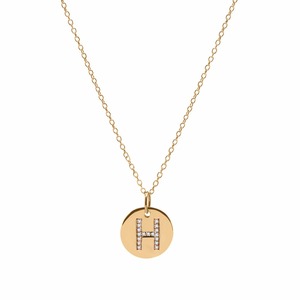 Gemnel Gold Jewelry <strong>Initial</strong> English Letter Zircon Coin Pendant Long Chain <strong>Necklace</strong> Real Gold <strong>Initial</strong> a <strong>Charm</strong> Pendant <strong>Necklace</strong> - Product Image 2