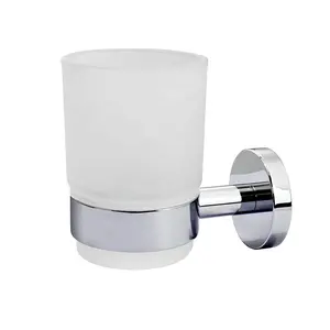 Bathroom sets Wall Mounted Toothbrush Cup Holder Stainless Steel Glass Tumbler Holder