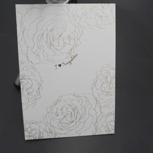 Carte d'invitation de mariage 2026 avec <span class=keywords><strong>impression</strong></span> dorée à chaud, fabriquée en carton ondulé, papier kraft, papier offset, carton - Product Image 2