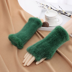 <span class=keywords><strong>Luxe</strong></span> Opéra Partie Chaud Demi Doigt Femmes Hiver Réel Fourrure De Vison Gants Mitaines - Product Image 4