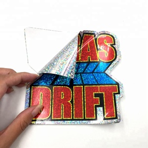 Custom Die Cut Hologram Sticker UV Printed Glitter Adhesive Vinyl Decorative PVC Decal Promotional Advertising Vinyl Decals