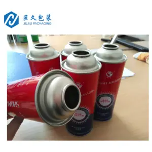 Factory Custom Logo Diameter 100-300Ml Tin Aerosol Gas Straight Kan Metalen Refill Butaan Bus