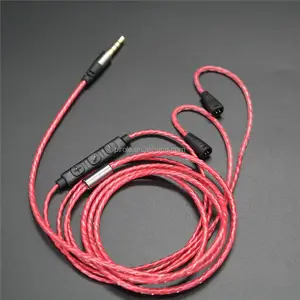 Promotional 1.2m twisted earphone cable with microphone for Sennheiser headphone in-ear earphone IE80/IE8I/IE8
