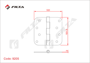 United States Wholesale Supplier 4 Inch Gold <strong>Round</strong> Corner Interior Door <strong>Hinges</strong> for Door 9205 - Product Image 5