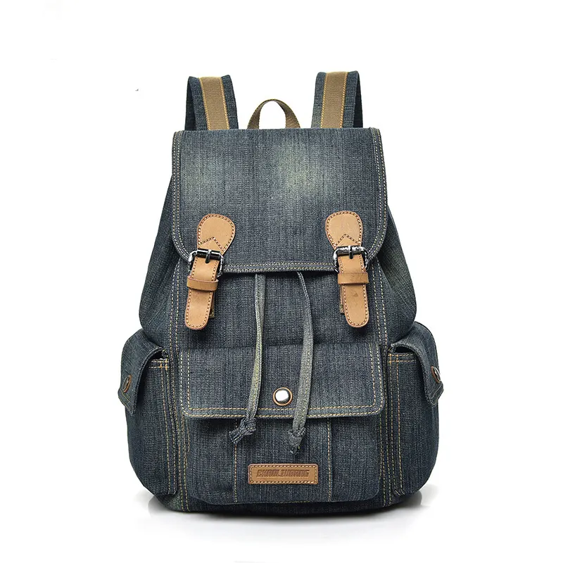 Vintage Cowboy Bag Jeans Leather Design Backpacks For Women