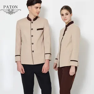 Uniforme de serveur de ménage en coton Polyester, uniforme de réceptioniste, uniforme de personnel d'hôtel, vente en gros