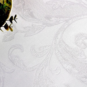 Casa hotel jacquard tabela pano branco poliéster tabela de linho anti manchas à prova d' água tampa de mesa