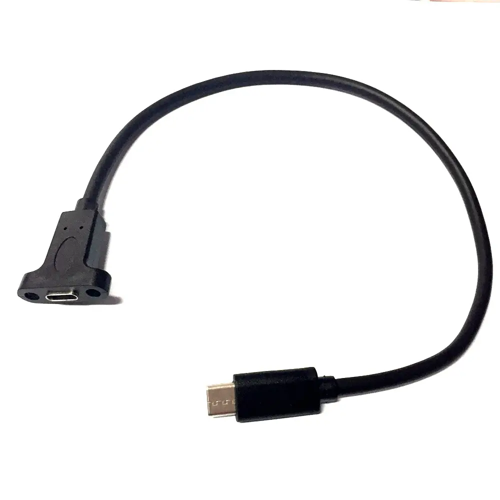 USB-C 3.1 Type C Male to Female Data Extension Cable with Panel Mount Screw Hole