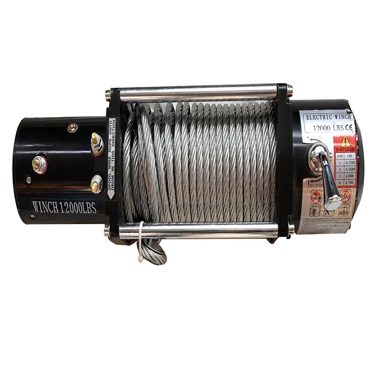 Winch Listrik 12V 2000Lbs 901 KG, Derek Rem Elektrik