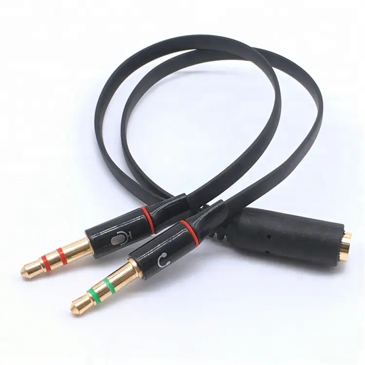 Speaker and Headphone Splitter 3.5mm stereo Audio Adapter Cable Flat