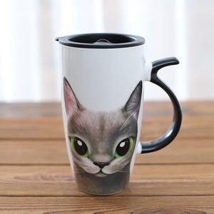 Taza <span class=keywords><strong>de</strong></span> Café <span class=keywords><strong>de</strong></span> Cerámica <span class=keywords><strong>de</strong></span> Porcelana Única con <span class=keywords><strong>Diseño</strong></span> <span class=keywords><strong>de</strong></span> Gato <span class=keywords><strong>de</strong></span> Dibujos Animados Creativo <span class=keywords><strong>de</strong></span> Gran Capacidad <span class=keywords><strong>de</strong></span> 500 ml <span class=keywords><strong>de</strong></span> Zogift con Cuchara en el Asa - Product Image 6