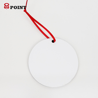 Ornement de Noël en MDF à sublimation vierge, double face, rond, à suspendre
