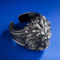 KRKC & CO Größe 9 Weiß Gold 925 Sterling Silber Ring Lion Ring Lion Kopf Ring