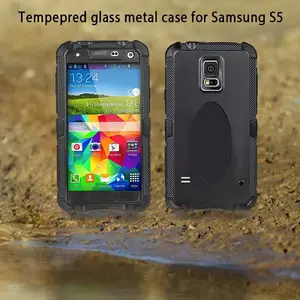 Venta caliente de aluminio del Metal a prueba de agua caja de parachoques para Samsung Galaxy S5