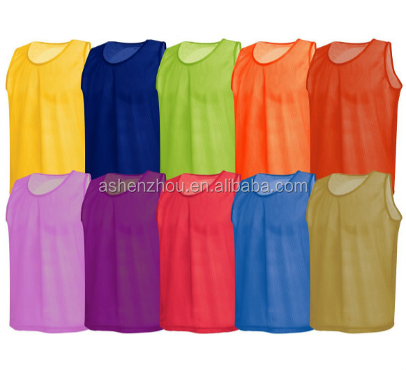 Factory wholesale custom 100% polyester youth adult kids football mesh bibs soccer sports training vest