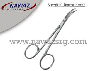 Tijera quirúrgica delicada de calidad superior curvada lateralmente 11cm instrumentos quirúrgicos manuales de acero inoxidable personalizados - Product Image 2